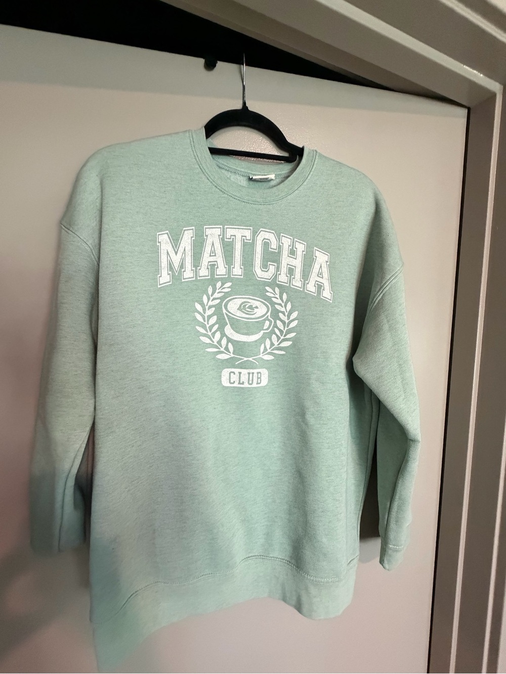 Matcha Club Mint Green Crewneck Sweatshirt for Women